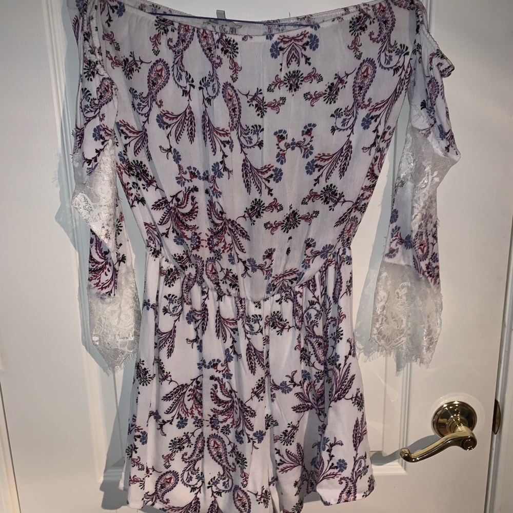 White Floral Romper